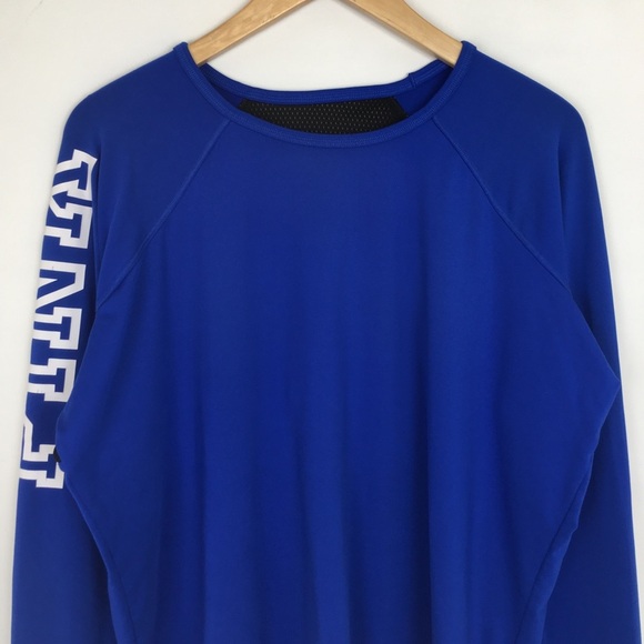 PINK Victoria’s Secret Athletic Pullover Top Blue Oversized Women’s Size Small - Picture 5 of 13